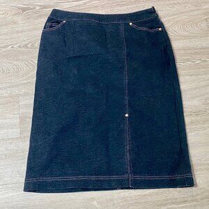 Escada Jean Cotton Knee Pencil Minimalist Office Siren Preppy Skirt 42EU 10/12US